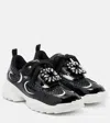Roger Vivier Viv' On The Run Sneakers In Patent Leather And Fabric In Black