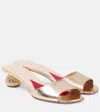 Roger Vivier Embellished Gold Leather Mules In Gold