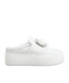 Roger Vivier Embellished Platform Sandals In White