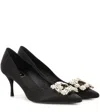 Roger Vivier Embellished Satin Pumps In Black