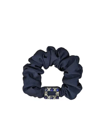 Roger Vivier Embellished Scrunchie In Blue