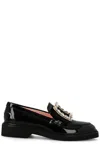 Roger Vivier Viv Rangers Black Patent Loafers In Black