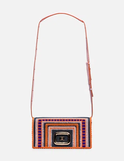 Roger Vivier Embroidery Denim Handbag In Multi