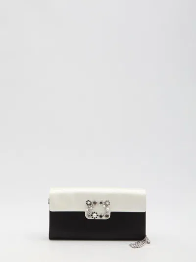 Roger Vivier Envelope Flap Flower Buckle Clutch