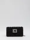 Roger Vivier Crystal Flower Buckle Envelope Clutch