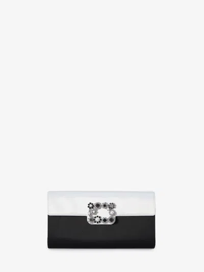 Roger Vivier Envelope Flap Flower Buckle Clutch