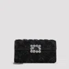 Roger Vivier Envelope Flap Rose Flower Buckle In Black