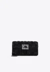 Roger Vivier Envelope Flap Rose Flower Buckle Shoulder Bag In Black