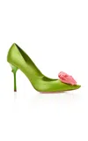 Roger Vivier Epine Satin Rose Pumps In Green