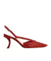 Roger Vivier Escarpins Dorsay Virgule En Cuir Velours In Red