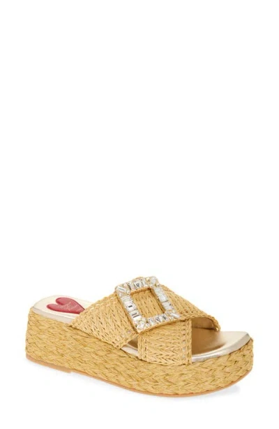 Roger Vivier Espadrille Platform Slide Sandal