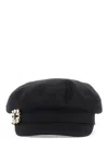 Roger Vivier Embellished Buckle Baker Boy Cap
