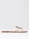 Roger Vivier 5mm New Metal Buckle Leather Slides In White