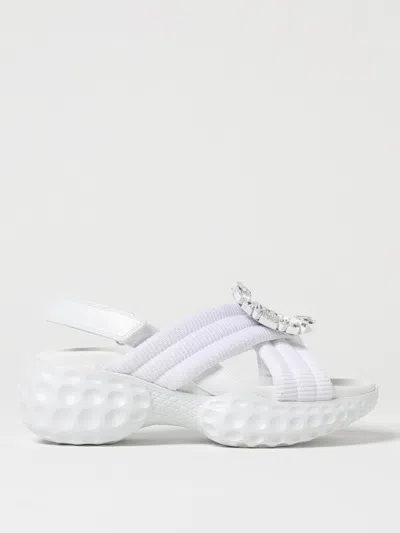 ROGER VIVIER FLAT SANDALS ROGER VIVIER WOMAN COLOR WHITE,421674001