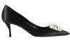 Roger Vivier Black Satin Efflorescence Décolletés