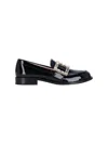 Roger Vivier Block Heel Loafer With Metallic Buckle Detail