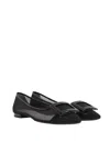 Roger Vivier Gommettine Buckled Mesh Ballet Flats In Black