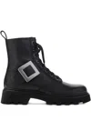 Roger Vivier Rangers Combat Boots Iconic Buckle In Multi