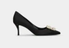 Roger Vivier 65 Crystal Flower Buckle Satin Pumps In Multicolor