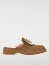 Roger Vivier Viv Rangers Buckle-detailed Suede Mule Loafers In Brown