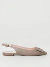 Roger Vivier Slingback Buckle Ballerina Flats In Dove Grey