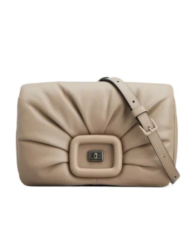Roger Vivier Flip Shoulder Bag In Nude