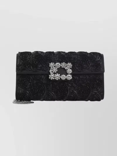 Roger Vivier Floral Buckle Chain Strap Clutch Bag