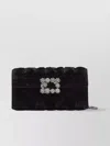 Roger Vivier Flower Appliqué Chain Strap Clutch Bag
