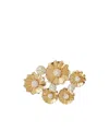 Roger Vivier Flower Brooch In Golden