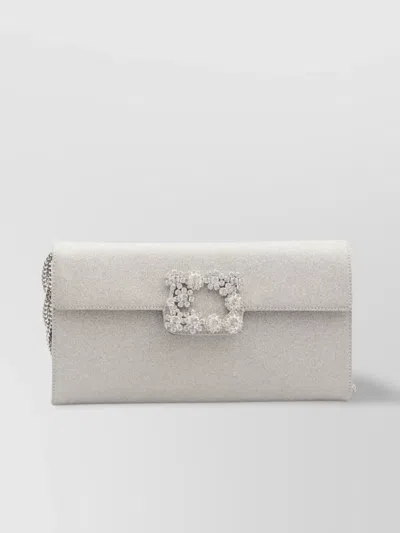 Roger Vivier Flower Crystal Envelope Clutch Bag