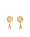 Roger Vivier Flower Earrings In Golden