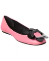 Roger Vivier Flower Leather Flat In Pink