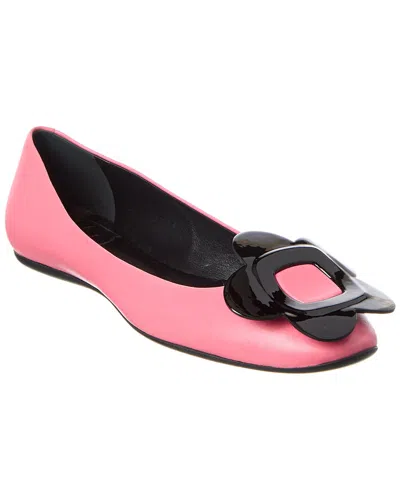 Roger Vivier Flower Leather Flat