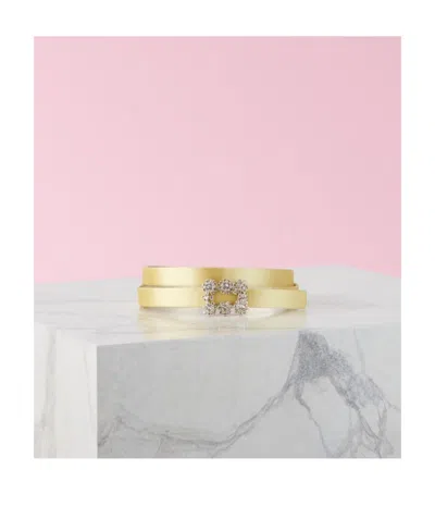 Roger Vivier Flower Stone Belt In Red