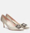 Roger Vivier Flower Strass 65 Embellished Satin Pumps In Multi
