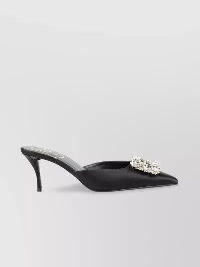 Roger Vivier Flower Strass 65 Mules In Black