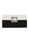 Roger Vivier Flower Strass Envelope Clutch Bag In Black