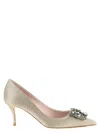 Roger Vivier Efflorescence Pumps In Satin In Gray