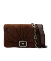 Roger Vivier Fold Effect Shoulder Bag In Brown
