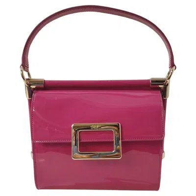 Pre-owned Roger Vivier Fuchsia Patent Mini Miss In Brown