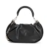 Roger Vivier Gathered Black Nappa Lamb Leather Handbag In Black