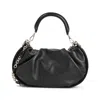 Roger Vivier Gathered Black Nappa Lamb Leather Handbag In Black