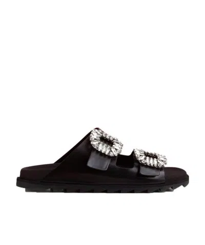 ROGER VIVIER ROGER VIVIER SLIDY VIV' BUCKLE OPEN TOE MULES