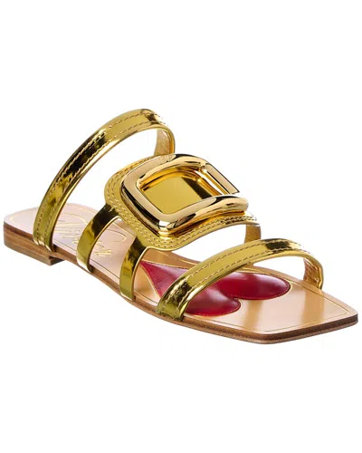 Roger Vivier Gladiator Leather Sandal In Gold