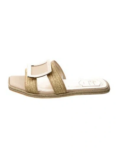 Pre-owned Roger Vivier Glitter Accents Slides
