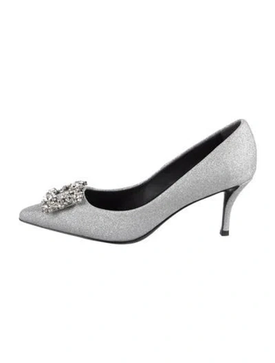 Pre-owned Roger Vivier Glitter Crystal Embellishments Pumps
