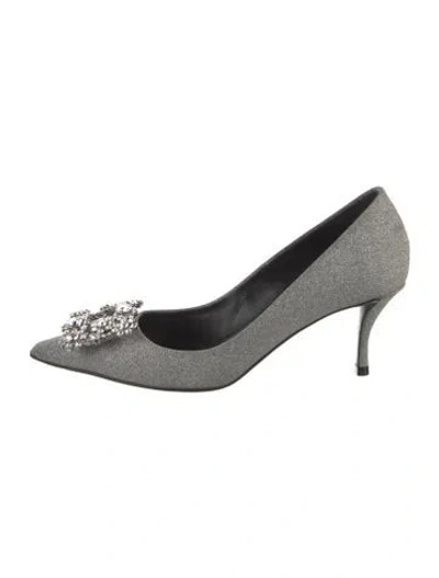 Pre-owned Roger Vivier Glitter Glitter Accents Pumps In Silver