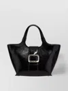 Roger Vivier Glossy Finish Structured Tote Bag With Buckle