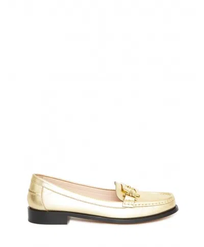 Roger Vivier Morsetto Metal Buckle Loafers In Gold
