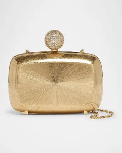Roger Vivier Golden Strass Metal Clutch Bag